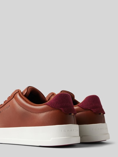 Tommy Hilfiger Sneakers van leer met labeldetail Cognac - 2