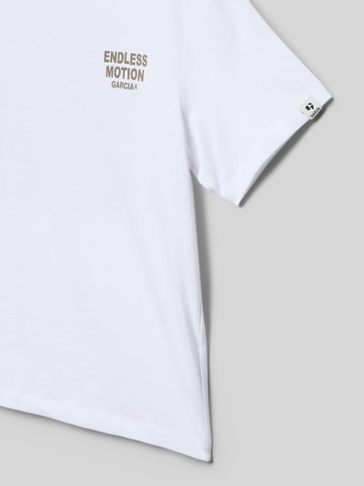 Garcia Regular Fit T-Shirt mit Statement-Print Weiss 2