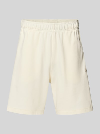 Produktfoto, Shorts mit Label-Stitching mit elastischem Bund von CHAMPION, kremowy, bawełniany miks, krój regular fit, szerokość w rozmiarze M: 37 cm, długość nogawki od wewnątrz: 42 cm, tekstura gładka