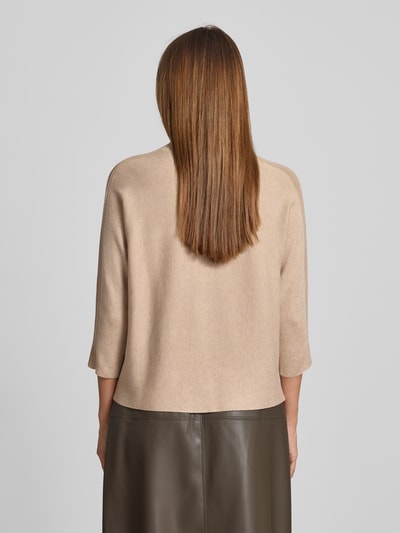 comma Strickpullover mit Stehkragen und 3/4-Arm Sand 5