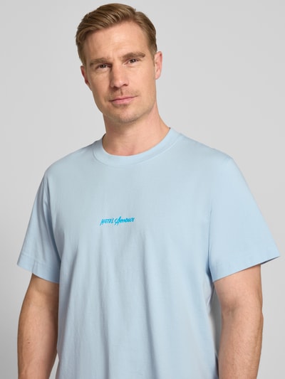 Selected Homme Oversized T-Shirt aus reiner Baumwolle Modell 'ELIAS' Hellblau 3