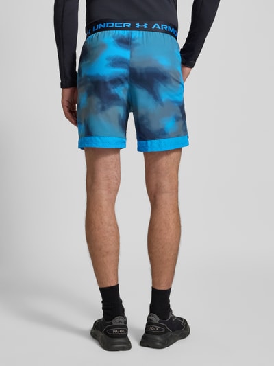 Under Armour Relaxed Fit Shorts mit elastischem Logo-Bund Rauchblau 5