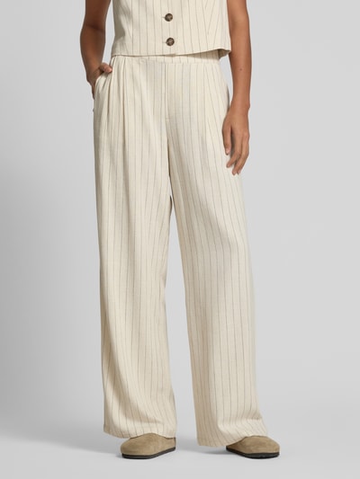 Jake*s Casual Wide Leg Stoffhose aus Viskose-Mix mit Leinen-Anteil Flanell 4