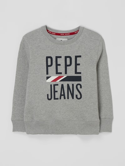 Pepe Jeans Sweatshirt aus Baumwolle Modell 'Otis' Mittelgrau Melange 1