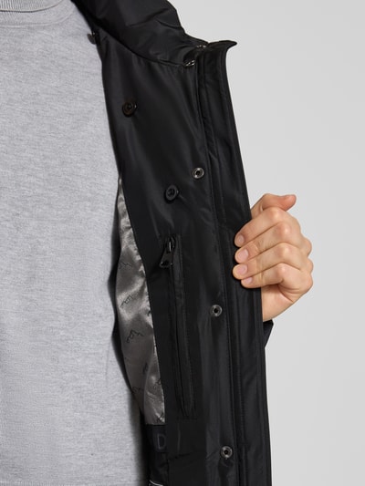 NAUTGÅRD Gewatteerde lange jas met Sorona® Aura-vulling Zwart - 7