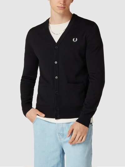 Fred Perry Kurtka z dzianiny z wyhaftowanym logo Czarny 4