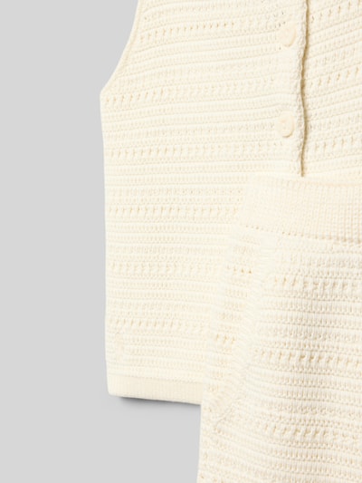 Produktfoto, Regular Fit Häkel-Top und Hose aus reiner Baumwolle im Set von Polo Ralph Lauren Teens, cremefarben, gehäkelte Textur, Logo-Stitching