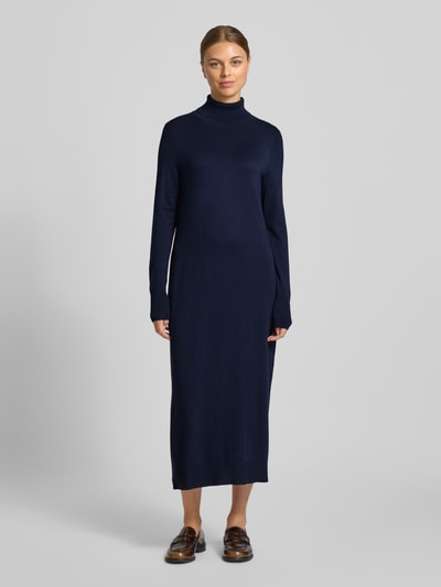 Christian Berg Woman Strickkleid aus Viskose-Mix mit Rollkragen Dunkelblau 4