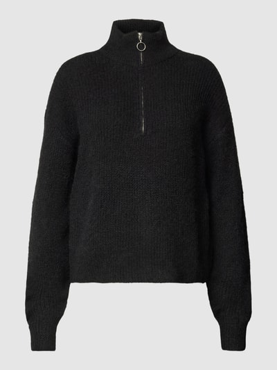 Vero Moda Strickpullover mit Troyer-Kragen Modell 'MILI' Black 2