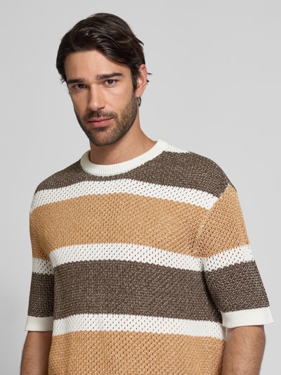 SELECTED HOMME Regular fit T-shirt van puur katoen, model 'GINGER' Beige - 3