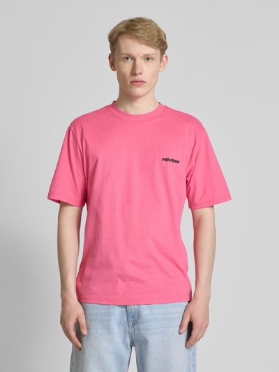 REVIEW T-shirt met ronde hals Felroze - 4