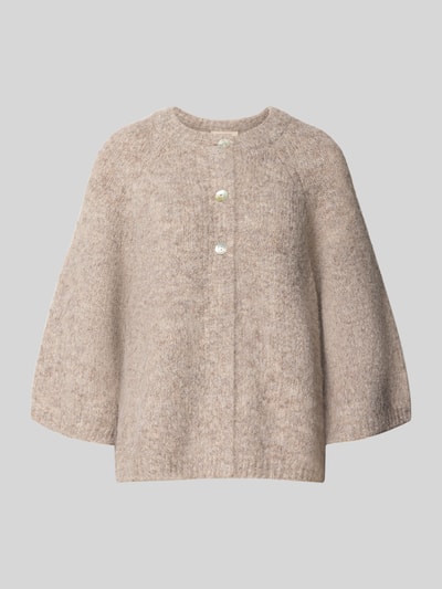 Produktfoto, Relaxed Fit Cardigan mit Woll-Anteil Modell 'Lulu' van FREE/QUENT, elastische wolmix, Tricotlook, 3/4-mouw, ruglengte maat S 59 cm, mouwlengte maat S 48 cm.