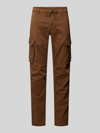 PME Legend Spodnie cargo o kroju tapered fit z tunelem Camel 2