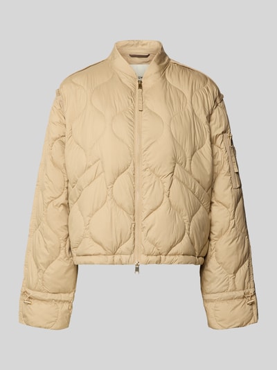 Produktfoto, Steppjacke mit Zweiwege-Reißverschluss Modell 'IMANE' von Beaumont Amsterdam in Beige, gesteppte Oberfläche, Relaxed Fit, Stehkragen, strukturierte Textur
