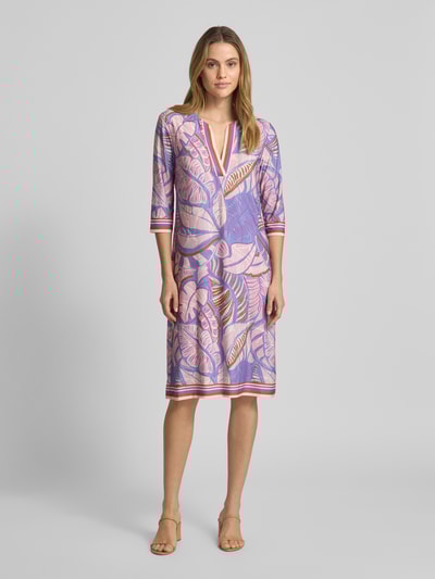 Christian Berg Woman Selection Knielanges Kleid mit Tunikakragen Mauve 4