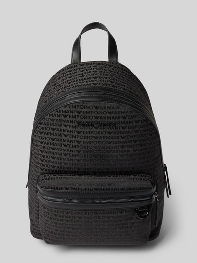 Emporio Armani Rucksack mit Label-Print Anthrazit 1