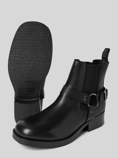 Steve Madden Boots van leer met labeldetail, model 'ANTONN' Zwart - 4