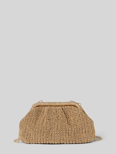 Produktfoto, Handtasche mit Schulterriemen von Jake*s Cocktail im Metallic-Design mit Strukturmuster, Ketten-Optik, Maße 24x15x8 cm, Länge Schulterriemen 110 cm, Hauptfach mit Schnallenverschluss.