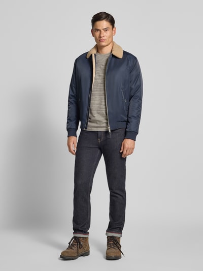 camel active Regular fit T-shirt met ronde hals, model 'Melange' Lichtgrijs - 1