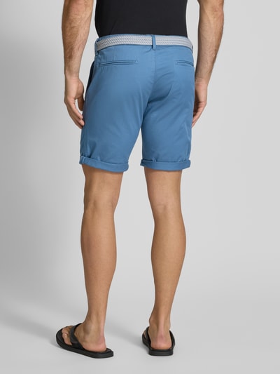 MCNEAL Slim fit bermuda met riem Oceaanblauw gemêleerd - 5