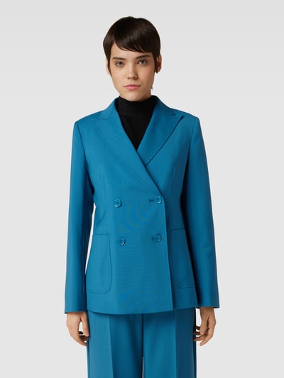 Weekend Max Mara Blazer van scheerwol met reverskraag, model 'NERVOSO' Petrol - 4