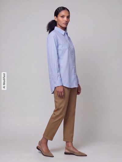 Lauren Ralph Lauren Bluzka z długim rękawem o kroju regular fit z czystej bawełny Błękitny 1