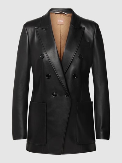 BOSS Black Women Blazer in Leder-Optik Modell 'Jatera2' Black 2