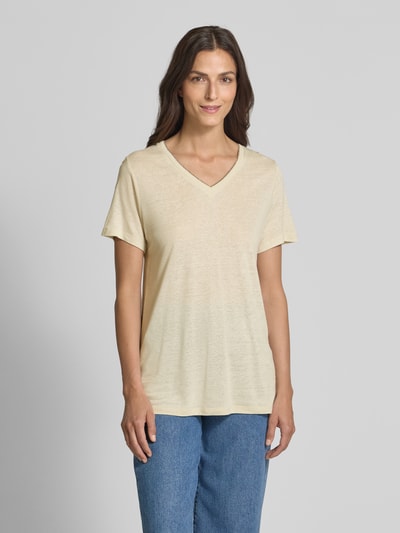 Soyaconcept T-Shirt aus Leinen-Viskose-Mix Modell 'EMEL' Beige 4
