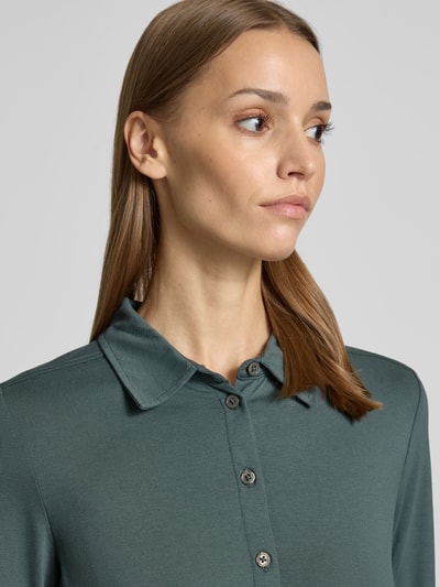 Marc O'Polo Regular fit jersey blouse van viscosemix met smalle mouwen Smaragdgroen - 3