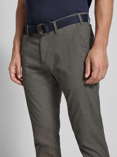 MCNEAL Slim fit chino met riem Camel - 3