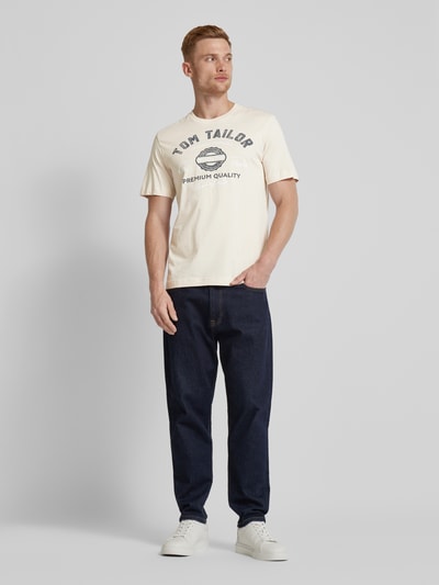 Tom Tailor T-Shirt mit Statement-Print Offwhite 1