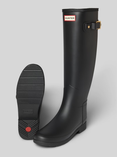 Hunter Kalosze z detalem z logo Czarny 4