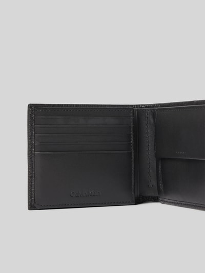 CK Calvin Klein Lederportemonnaie mit Strukturmuster Modell 'WARMTH TRIFOLD' Black 3