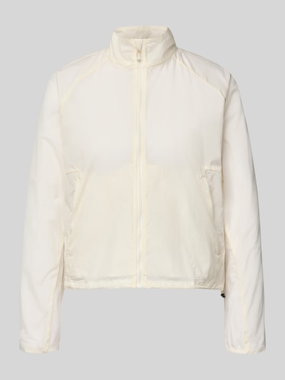 Produktfoto, Regular Fit Jacke mit Stehkragen Modell 'Kout' von Salomon, cremefarben, glattes Material, Reißverschluss, Eingrifftaschen, Tunnelzug im Bund