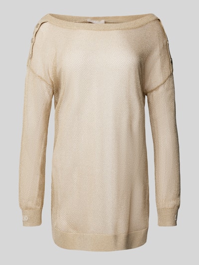 LIU JO SPORT Pullover aus Viskose-Mix in semitransparentem Design Gold 2