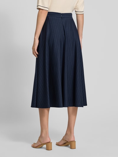 MM Długa spódnica rozkloszowana z czystej wiskozy model ‘PELOTA’ Granatowy 5