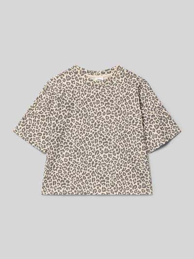 s.Oliver RED LABEL Boxy fit T-shirt van puur katoen Zand - 1