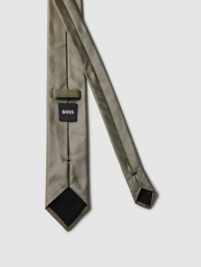 BOSS Slim Fit Krawat z naszywką z logo Limonkowy 2