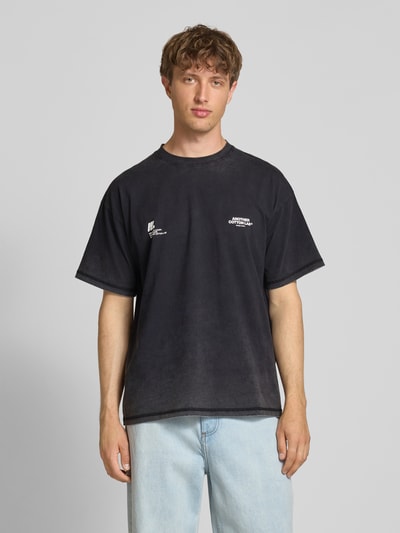 ANOTHER COTTON LAB T-Shirt mit Label-Print Modell 'Signature' Black 4