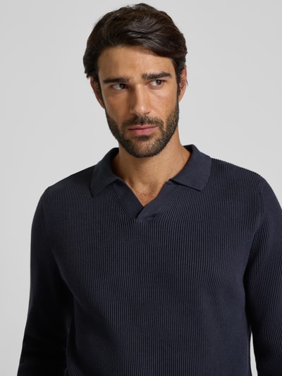 Lindbergh Relaxed fit pullover met structuurmotief Donkerblauw - 3