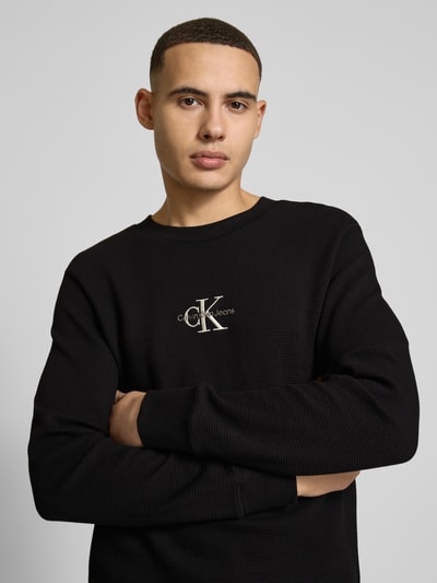 Calvin Klein Jeans Longsleeve mit Logo-Stitching Black 3