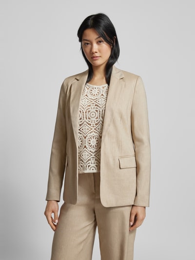 Jake*s Collection Linnen blazer met reverskraag Ecru - 4