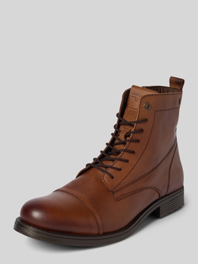 Jack & Jones Schnürstiefel mit Label-Detail Modell 'SHAUN' Cognac 1