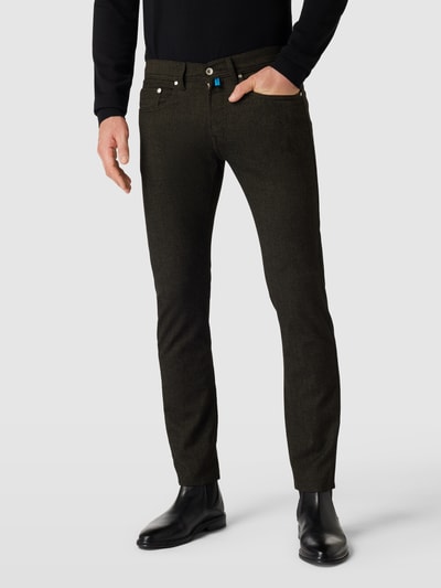 Pierre Cardin Comfort stretch chino met structuurmotief, model 'Lyon' Donkerbruin - 4