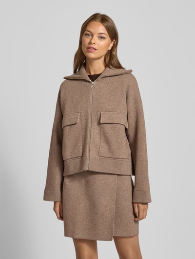 Armedangels Oversized Jacke aus Baumwoll-Woll-Mix Modell 'JOANIAAS' Taupe 4