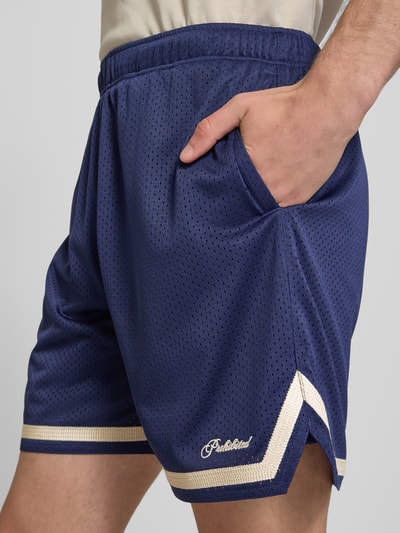 PROHIBITED Shorts mit Label-Stitching und elastischem Bund Marine 3