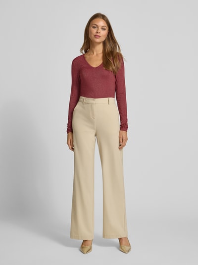 Vero Moda Regular fit shirt met lange mouwen van viscosemix, model 'LAVA' Donkerrood - 1