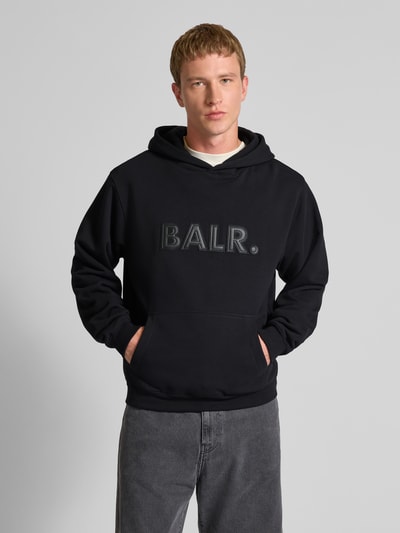 Balr. Hoodie mit Label-Stitching und Känguru-Tasche Black 4