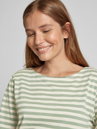 Fransa Shirt met lange mouwen en streepmotief, model 'FRmye' Groen - 3