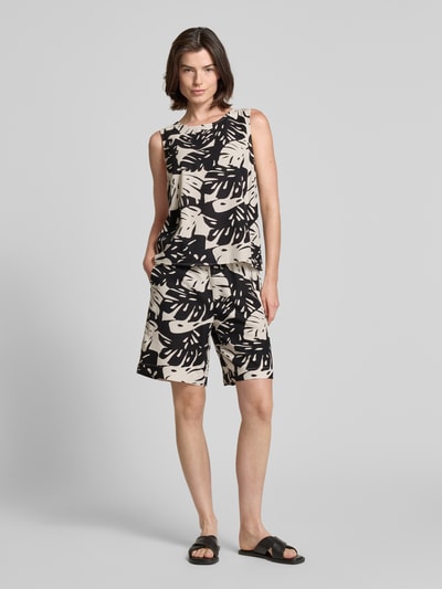 FREE/QUENT Loose Fit Blusentop aus Viskose-Leinen-Mix Modell 'LAVISCO' Black 1